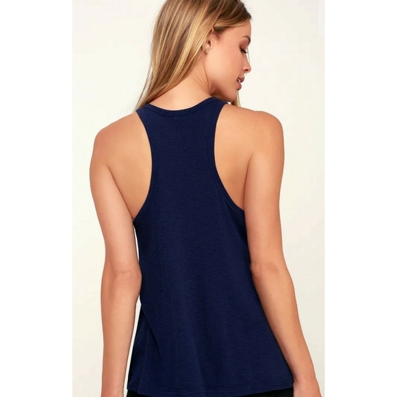 FREE PEOPLE // navy ribbed swing tank top - Picture 4 of 15